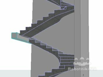 Монолітні забіжні сходи