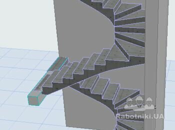 Монолітні забіжні сходи