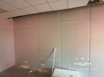 Монтаж гіпсокартону, Фарбування стін, встановлення грильято