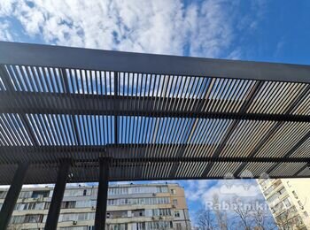 Фарбування металоконструкції вїздної групи 25м3,5м навіс