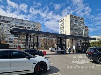 Фарбування металоконструкції вїздної групи 25м3,5м навіс
