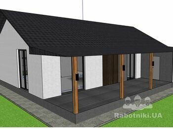 Будівництво будинку 120 квадратів( кладка газоблоку, криша, отмостка)