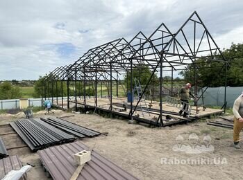 Укладка профнастила 160 м.кв.