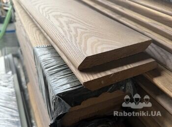 Укладка 50кв терассной доски на стены и потолок