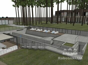 Облицювання зовнішніх монолітних сходівпідпірних стінок
