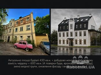 Реконструкція, архітектурний проект 450 кв.м окрема офісна будівля.