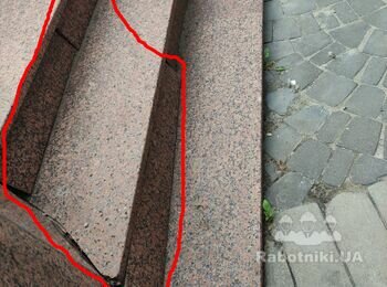 Ремонт фасада и входных ступенек здания.