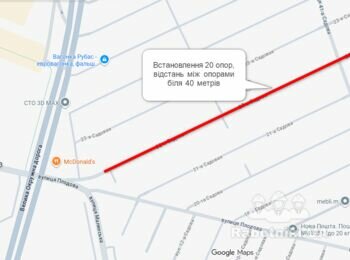 Встановлення 20 бетонних опор СВ-9.5 для вуличного освітлення