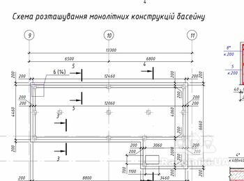 Бетонная чаша бассейна 13.5на 4.5м
