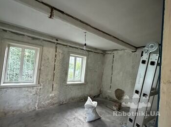 Ручна штукатурка стін старого будинку в селі (с. Шпендівка), 200 кв.м