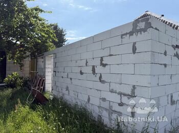 Облицювання цеглою та монтаж односкатного даху прибудови (47 м) Киї