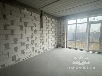 Штукатурка дуплексу 95 метрів. По стінах 382 м2