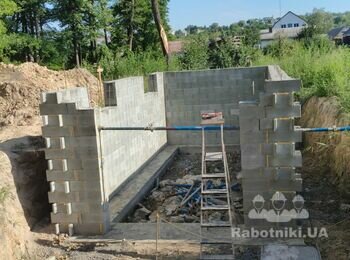Кладка газоблоку на будівництві таунхаусів