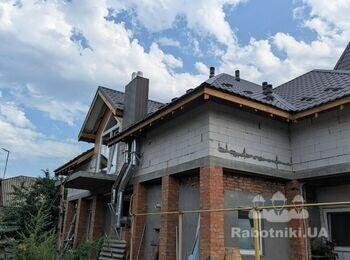 Утеплення фасаду приватного будинку, підшивка, водостічна система (Киї