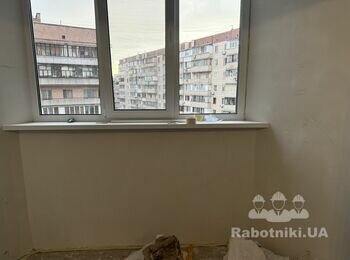 Відкоси на балконний блок + затірка