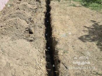 Выкопать траншею под ПНД трубу 50 мм