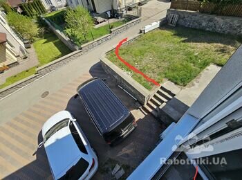 Підпірна стінка з буту, відмостка