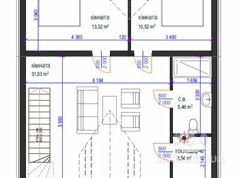 Построить каркасный 2 этаж и кровлю 1 этажного дома 75 м2