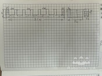 Паркан 22 м з жалюзі і колонами з блоків, відкатні ворота