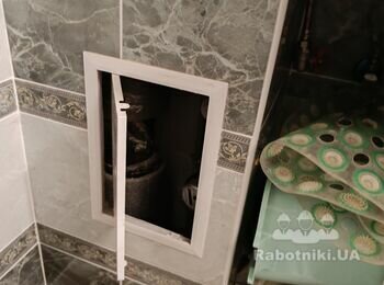 Демонтаж небольшого гипсокартонного короба длприклеенноя кафельнок сан