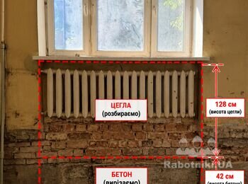 Розібрати стіну та вирізати бетон
