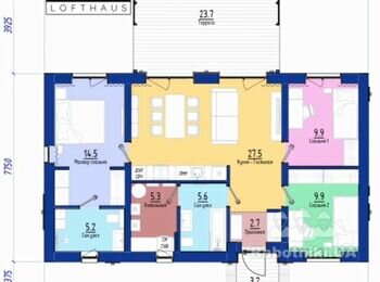 Фундамент монолітна плита 13,2м х 7,65м х 0,25м