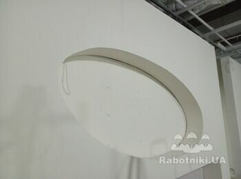 Пошпаклевать и покрасить эллипс с гипсокартона