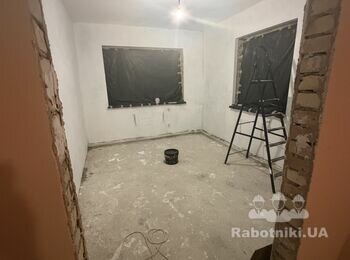 Монтаж лаг за рівнем (крок 30 см) та укладання шпунтованої дошки підло