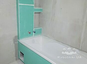 Укладка плитки на підлогу та ванна