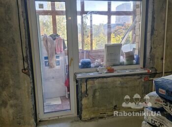 Штукатурка однокімнатной квартири, 38м2 по підлозі, площа стін 80м2