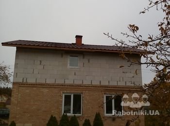Отделка дымохода + дошивка пластика и лобовых планок