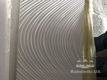 Монтаж гипсовых 3 Д панель Шелк (размер 600*400 мм)
