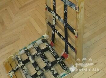 Обивка мебельной тканью седушки кресла качалки (реставрация сед