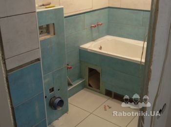 Фугование эпоксидкой швов керамической плитки в с/у Оболонь