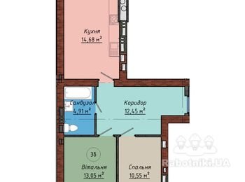 Ремонт квартиры под ключ. Новострой, 60м2. Вишневое.
