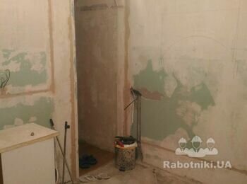 Сделать кухонные стены под покраску, покрасить. м Минская