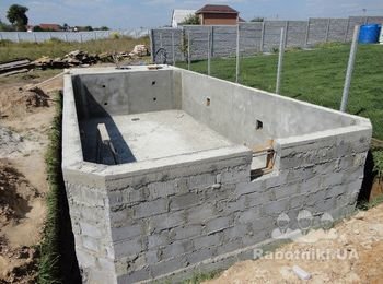 Изготовление бассейна из блоков