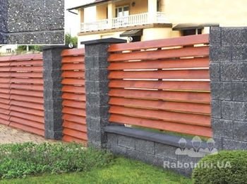 Деревянный забор + ворота + калитка
