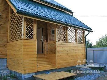 Открытая веранда к существующей даче