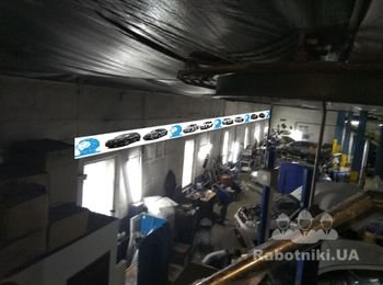 Монтаж баннера 27м. на кирпичную стену