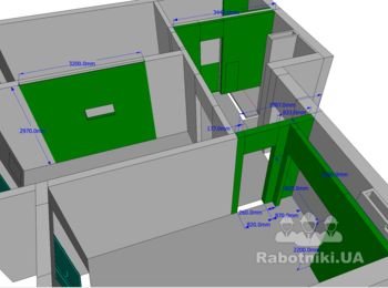 "Парящий" потолок из гипсокартона + перегородки в 2к. кв.