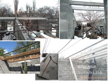 Заливка армопояса с балками перекрытия (16км до Киев)