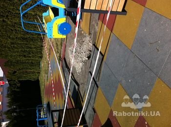 Детская площадка, выравнивания грунта