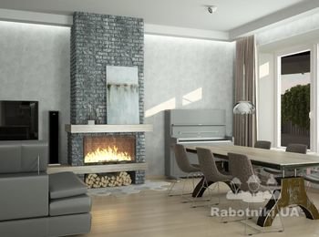 Монтаж камина Lehma 190LUX с водяной "рубашкой"
