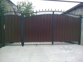 Ворота с калиткой на дачу
