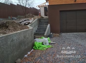 Облицовка подпорных стен песчанником