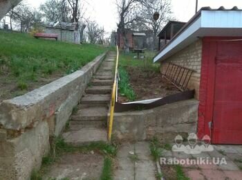Укрепление склонов на участке