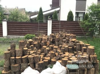 Укладка садовых дорожек из спилов дерева ( 30м.кв.)