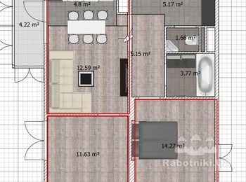 Натяжные парящие потолки в квартиру в новостройке 60 кв.м.