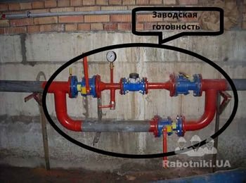 Установка водомерных узлов